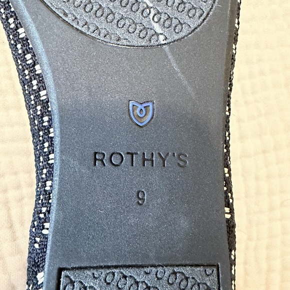 Rothy's The Square Noire Ballet Flats Women's Sz 9 Mesh Casual Black Checkered - Picture 4 of 6